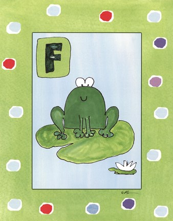 Framed F is for Frog Print