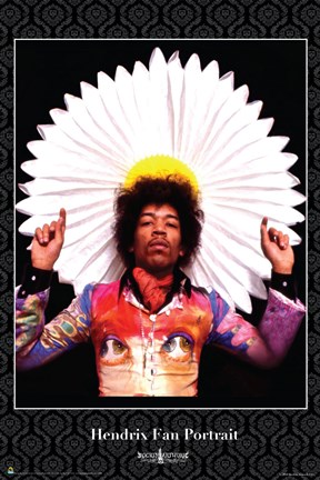 Framed Jimi Hendrix Fan Portrait Print