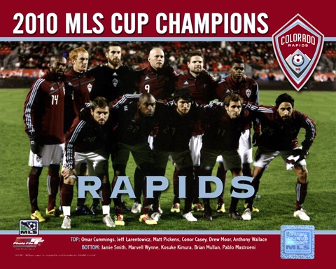 Framed Colorado Rapids 2010 MLS Cup Champions Team Photo with Overlay Print