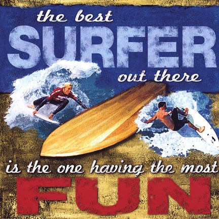 Framed Fun- Surfing Print
