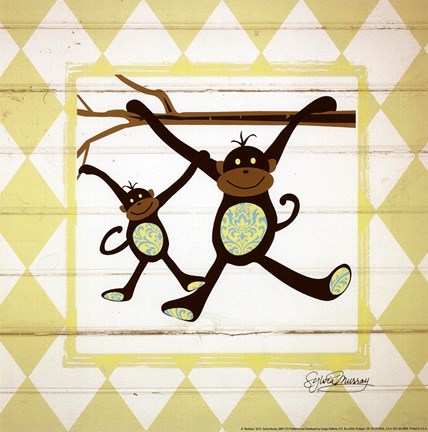 Framed Monkeys Print