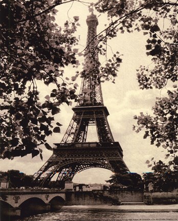 Framed Eiffel Tower II - mini Print