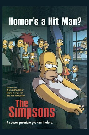 Framed Simpsons Homer&#39;s a Hit Man? Print