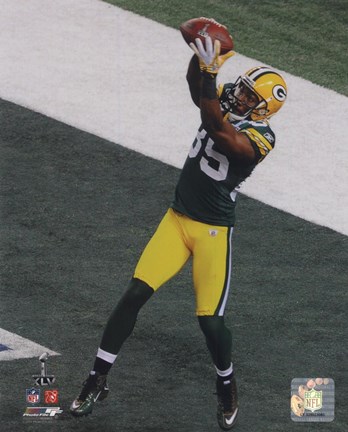 Framed Greg Jennings Touchdown from Super Bowl XLV Print