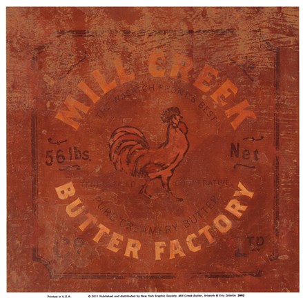 Framed Mill Creek Butter Print