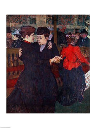 Framed At the Moulin Rouge: The Two Waltzers, 1892 Print
