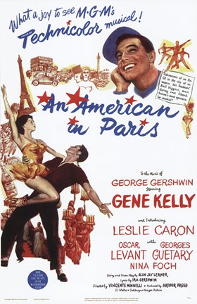 Framed American in Paris - Musical Print