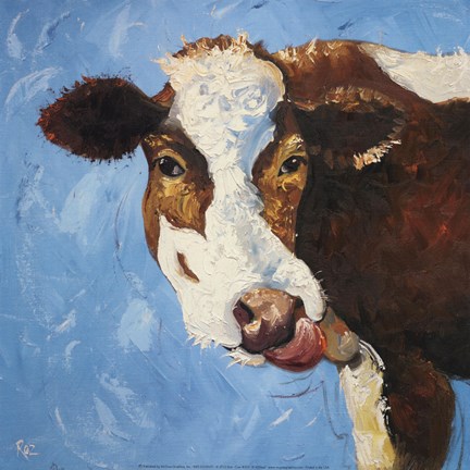 Framed Cow #303 Print