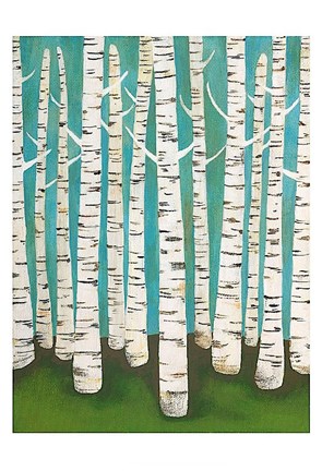 Framed Summer Birches Print