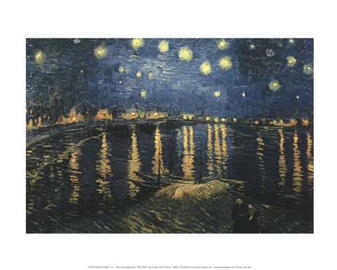 Framed Starry Night Over the Rhone Print