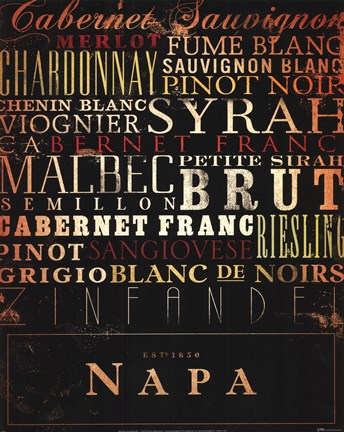 Framed Napa Type Print