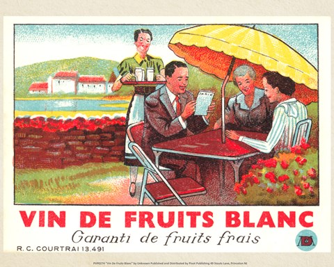 Framed Vin De Fruits Blanc Print