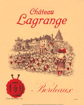 Framed Chateau Lagrange Bordeaux Print