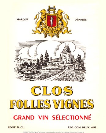 Framed Clos Folles Vignes Print