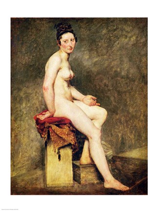 Framed Seated Nude, Mademoiselle Rose Print