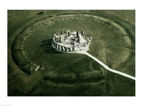 Framed Stonehenge from the air Print