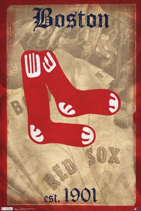 Framed Red Sox - Retro Logo 11 Print
