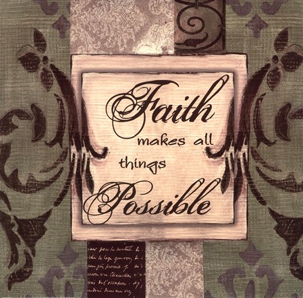 Framed Sage/Cream...Faith Print