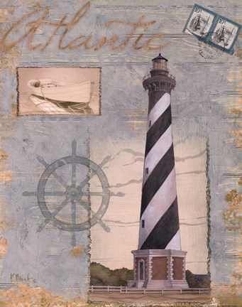 Framed Seacoast Lighthouse I Print