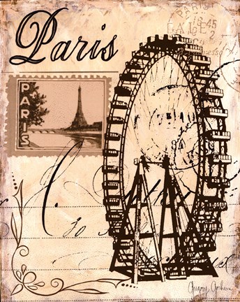 Framed Paris Collage III Print