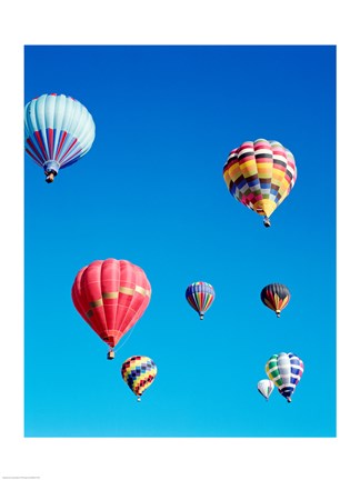 Framed Low Angle View of Hot Air Balloons Print