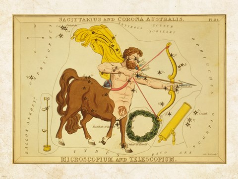 Framed Sagiuuarius and Corona Australis Print