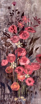 Framed Pink Floral Frenzy IV Print