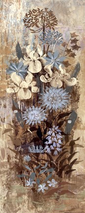Framed Blue Floral Frenzy II Print