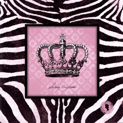 Framed Zebra Crown I Print