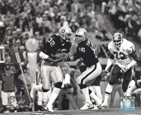 Framed Marcus Allen &amp; Jim Plunkett Super Bowl XVIII Action Print