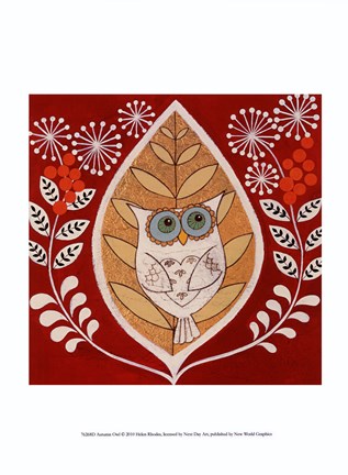 Framed Autumn Owl Print