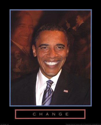 Framed Obama - Change Print