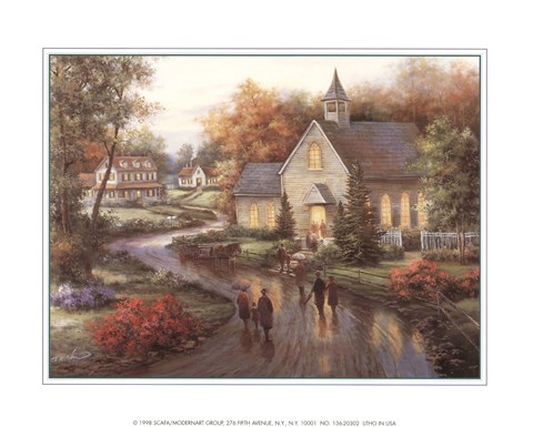 Framed Country Church Print