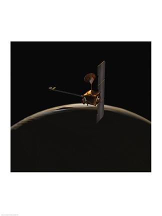Framed NASA&#39;s 2001 Mars Odyssey spacecraft arrived at Mars Print