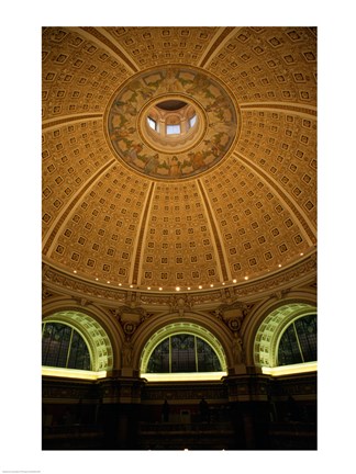 Framed Interiors of a library, Library of Congress, Washington DC, USA Print