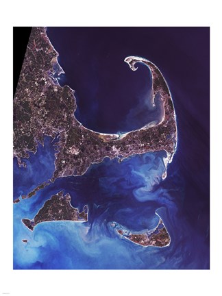 Framed Cape Cod - from space Print