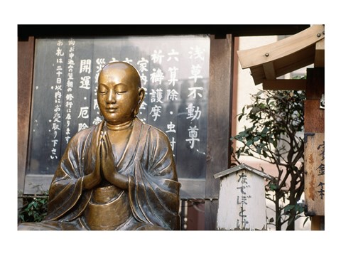 Framed Praying statue of Buddha in Asakusa Kannon Temple Print