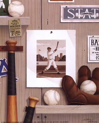 Framed Baseball 36 Print