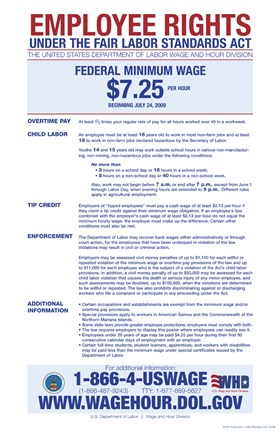 Framed Minimum Wage 2012 Print