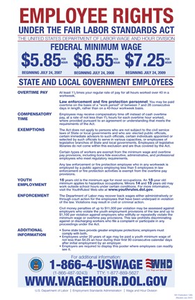 Framed State &amp; Local Government Minimum Wage 2012 Print