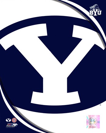 Framed Brigham Young University Cougars Team Logo Print