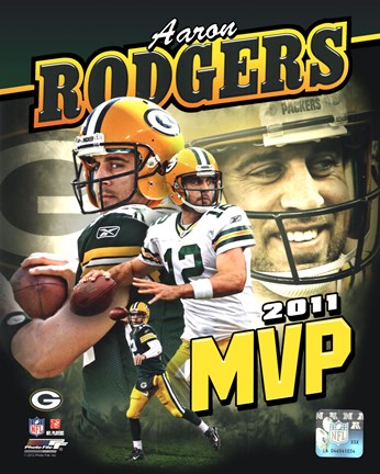 Framed Aaron Rodgers 2011 NFL MVP Portrait Plus Print
