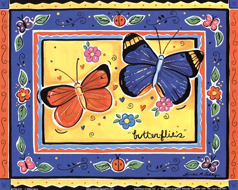 Framed Butterflies Print