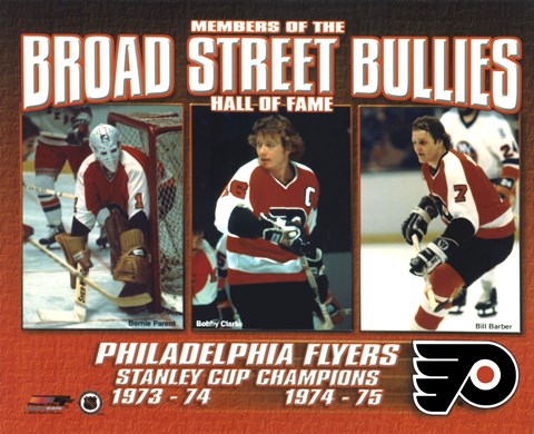 Framed Broad Street Bullies- Bernie Parent, Bobby Clarke, &amp; Bill Barber Print