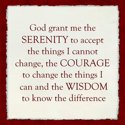 Framed Serenity Prayer - red border Print