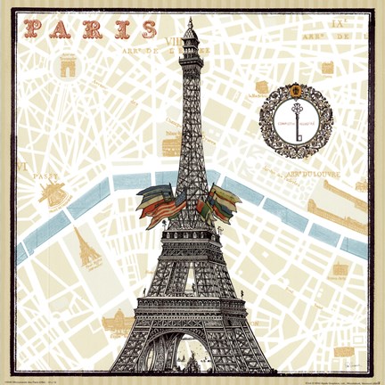 Framed Monuments des Paris Eiffel Print