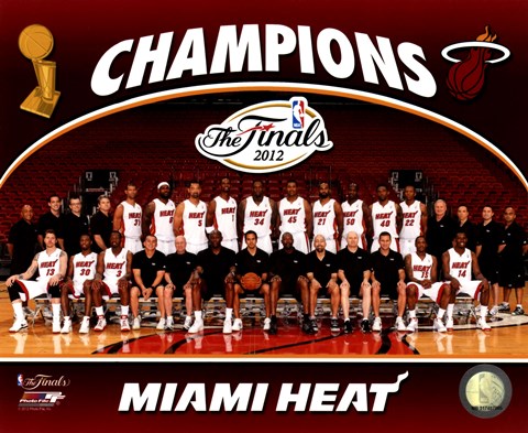 Framed Miami Heat 2012 NBA Champions Team Photo Print