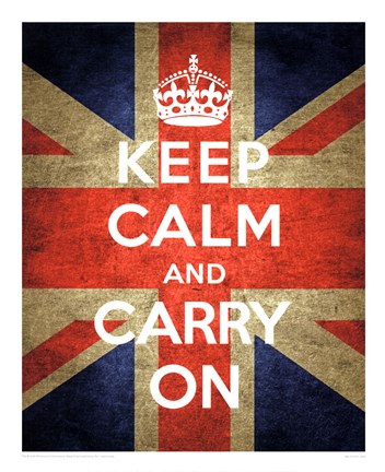 Framed Keep Calm and Carry On - Union Jack Print