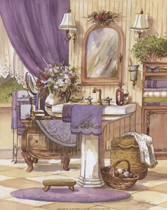 Framed Victorian Bathroom II Print