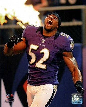 Framed Ray Lewis 2012 Action Print